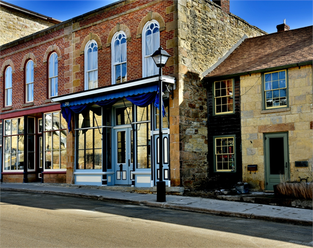 An image of downtown Mineral Point, Wisconsin