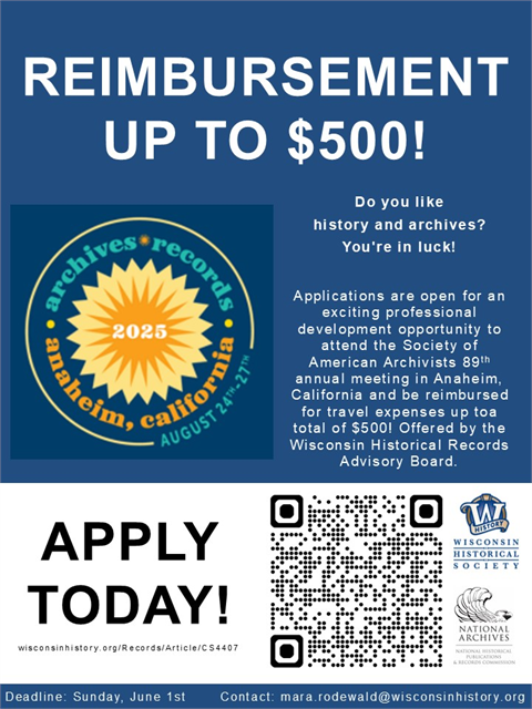 Flyer for the Reimbursement Award to the SAA's 89th Annual Meeting.