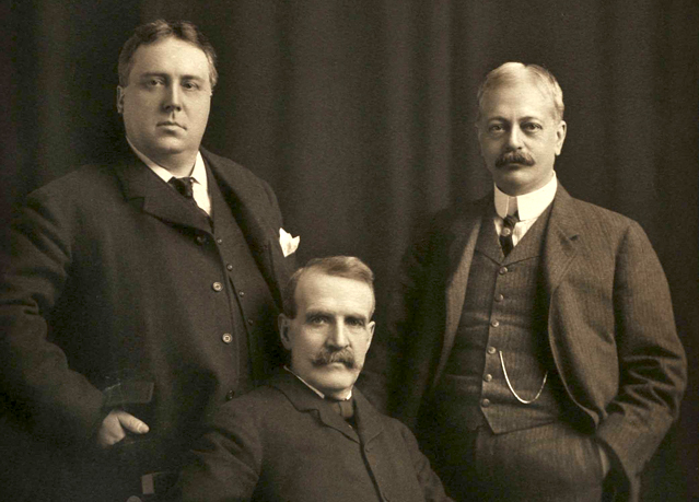 Three prominent men in Milwaukee, Wisconsin in the early 20th century.