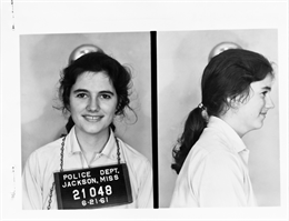 Mug shot of Freedom Summer volunteer Mimi Feingold.