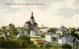View of West Bend featuring the Washington County Court House in the distance.
