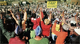 Commandos protest at a fair housing rally in Milwaukee, 1967.