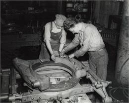 Men Working on Gun Carriage at Milwaukee Works