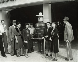group posed with IH robot