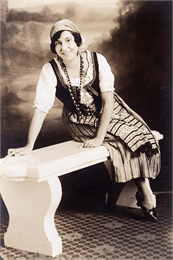 Olivia Monona in costume, possibly for her role in La bohème, an opera she performed numerous times.