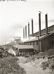The Bay View Rolling Mill, ca. 1885. Although its workers were treated more fairly than those at other factories, the mill became the location for the bloodiest event in Wisconsin’s labor history.
