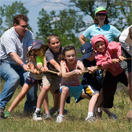 Tug-of-war event at Old World Wisconsin