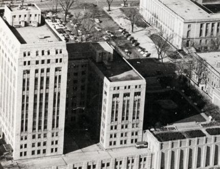 Photograph of the State Office Building, 1 West Wilson Street, ca. 1954.