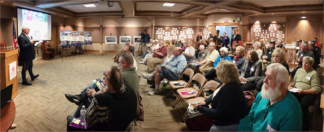 Rock County Historical Society Director Tim Maahs welcomes guests to the Janesville "Share Your Voice" session on Nov. 1, 2018.