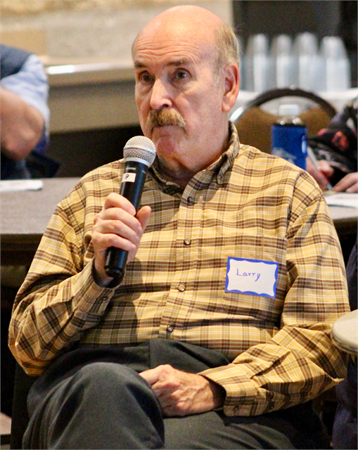 A man offers ideas about what should be included in a new Wisconsin history museum during the Wisconsin Historical Society's "Share Your Voice" new museum listening session April 10, 2019 at the Warner Park Community Recreation Center in Madison.