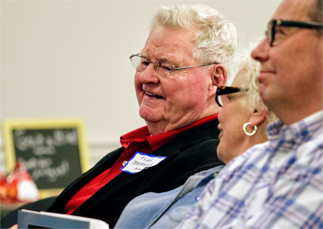 Todd Berens of Ripon chuckles after making a comment during the Wisconsin Historical Society's "Share Your Voice" new museum listening session June 25, 2019 in Fond du Lac.