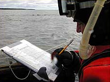 Underwater archaeologists using Mylar.