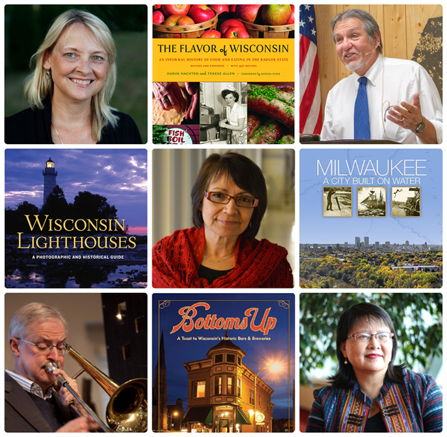 Collage of WHS Press authors Clark, Apps-Bodilly, Vue, Dietrich, Gomez, with Press book covers
