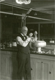 Dr. Babcock with Butterfat Tester, 1926 ca., WHI 5585.