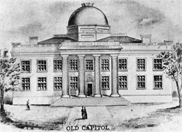 Lithograph of Wisconsin State Capitol building.