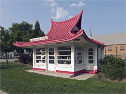 A pagoda-style filling station in West Allis, Wisconsin.
