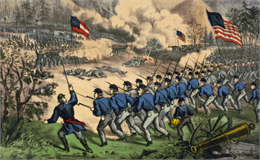 Currier and Ives lithograph of the Battle of Cedar.