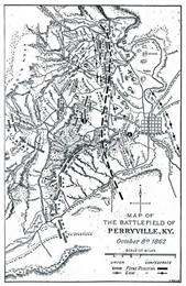 Map of the battlefield at Perryville.