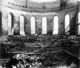 Ruins of the Senate Chamber at the Wisconsin State Capitol after the fire of February 26-27.