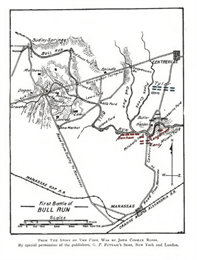 Map of First Battle of Bull Run, Virginia.