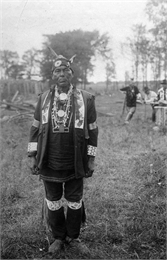 Simon Onanguisse Kahquados (1851-1930) of Forest County, Wisconsin, the last hereditary chief of the Potowatomi.