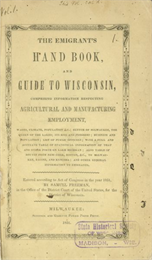 First page of the Hand Book to Wisconsin