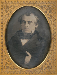Formal quarter-length daguerreotype portrait of Governor William Barstow.