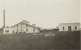 Photographic postcard of the Adell Canning Company, used for canning peas.