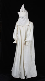 A seance robe worn by Louise Parke during her work as a Spiritualist in Wisconsin.