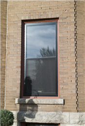 An aluminum storm window.