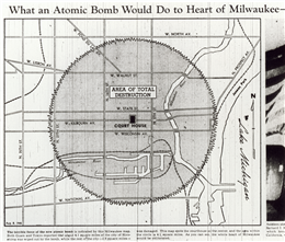 Hiroshima atomic bomb blast on Milwaukee