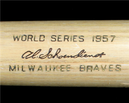 Bat - World Series 1957 detail
