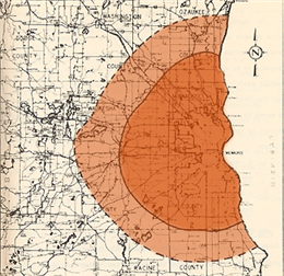 Hydrogen bomb impact on Milwaukee