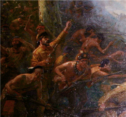 Charles de Langlade pictured in the painting "Defeat of General Braddock"
