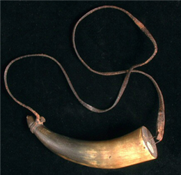 Powder horn used by a member of Colonel Dodge's militia