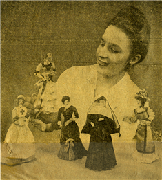 Joan Beringer holding her Ella Wheeler Wilcox doll