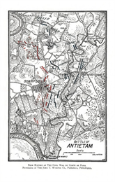 Map of the Battle of Antietam, 1862.