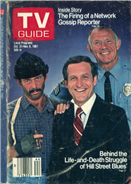 TV Guide featuring Daniel J. Travanti, Bruce Weitz, and Michael Conrad