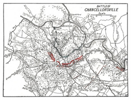 Map of the Battle of Chancellorsville.