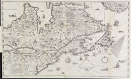 The Wisconsin portion of Champlain's 1632 map, augmented since the previous one.