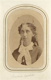 Quarter-length oval framed portrait of Lavinia Goodall.