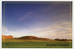 Photographic postcard of one of the Indian mounds at Aztalan State Park.