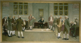 Painting, in the Wisconsin State Capitol, of "The Signing of the American Constitution".