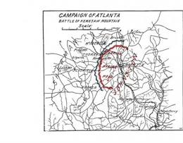 Map of the Battle of Kennesaw.