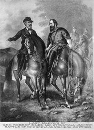 opy of a painting entitled, "Last Meeting of General Robert E. Lee and Stonewall Jackson."