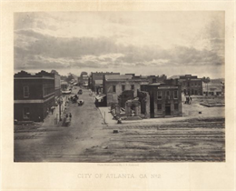 Elevated view of commercial area of the city, taken after General Sherman marched through.