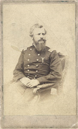 Seated carte-de-visite portrait of Colonel Amasa Cobb, F & S, 43rd Wisconsin Infantry and 5th Wisconsin Infantry.