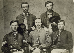 Five members of the 1st Wisconsin Infantry, Company C, who enlisted in 1861, were captured at the Battle of Chickamauga, and escaped together from a Confederate prison.