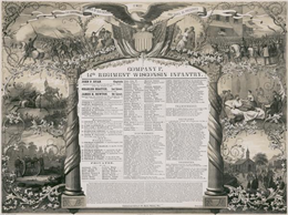 Commemorative roster of Company F, 14th Wisconsin Infantry Regiment.