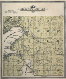 Historic map Dane County lakes and neighborhoods.